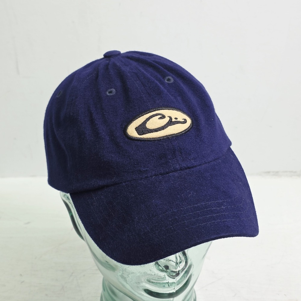 Navy Blue Drake Waterfowl Velvet Feel Cotton Adjustable Hat Cap Duck Camp Hunt